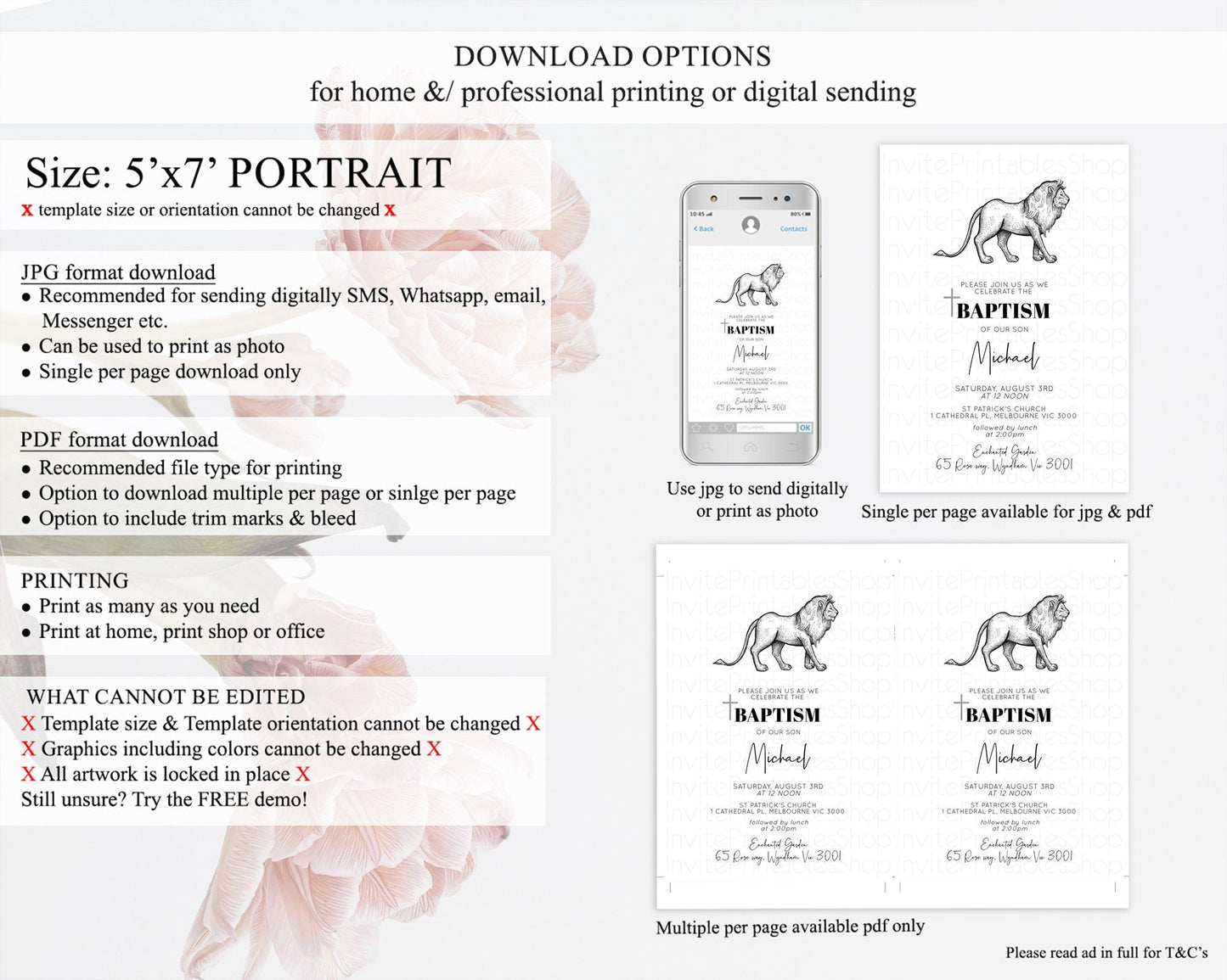 Lion Baptism Invitation Lion Baptism 1st Birthday Invitation Modern Safari Adventure Lion Christening Invitation Holy Communion D10246