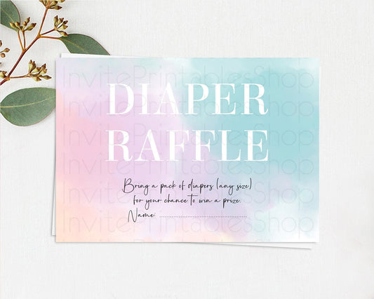 Editable Pastel Diaper Raffle Card Pastel Rainbow Diaper Raffle Insert Color