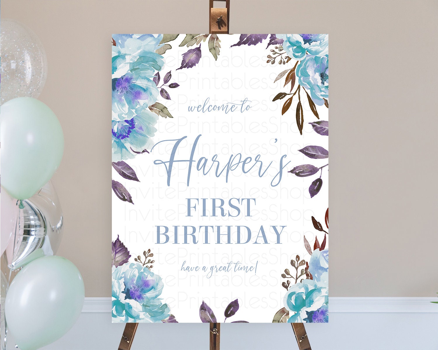 Editable Secret Garden Welcome Sign Wildflower Welcome Board Pastel Flower G