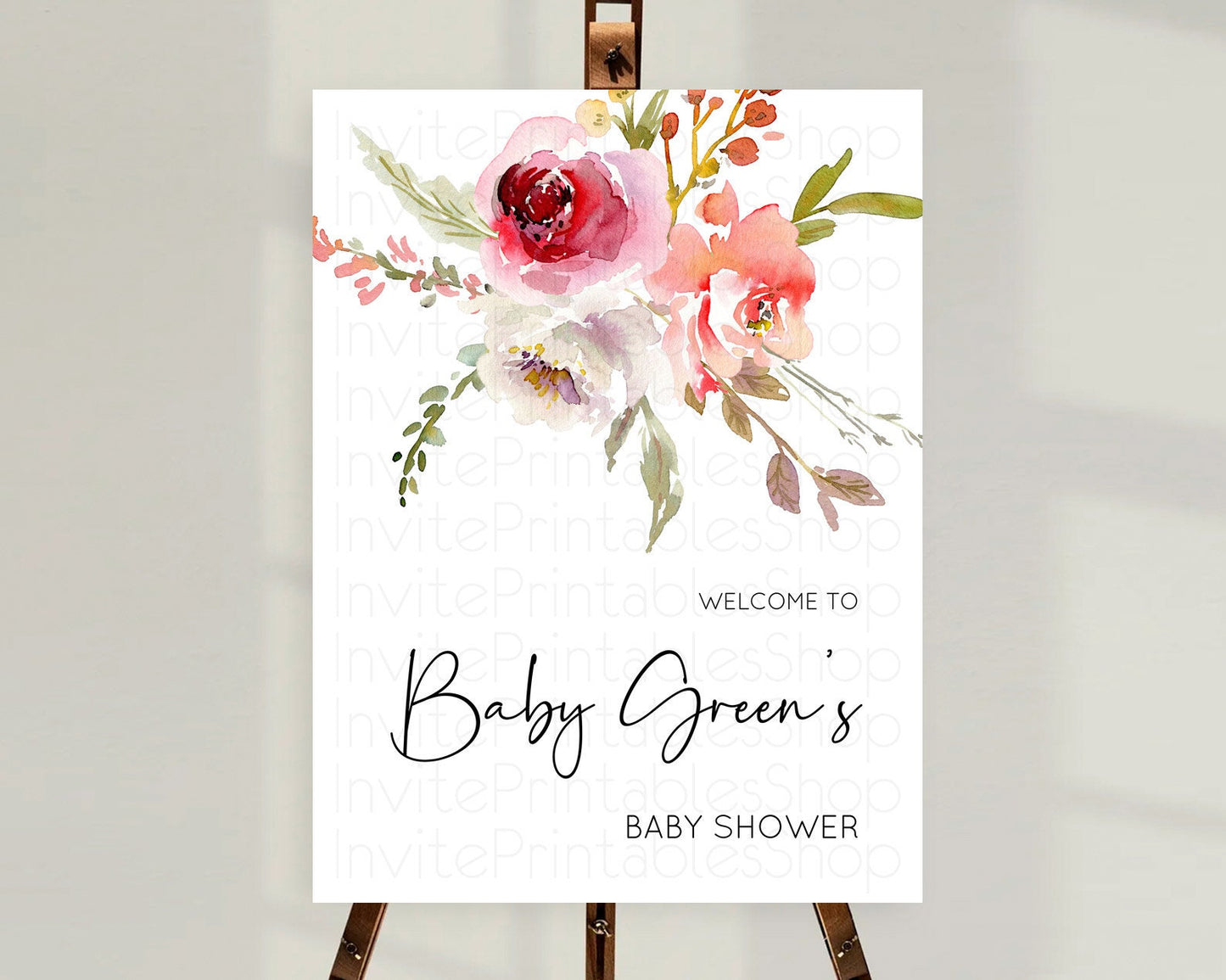 Secret Garden Baby Shower Welcome Sign Wildflower Welcome Board Pastel Flower Garden Welcome Poster Boho Wildflower Welcome Sign D10243