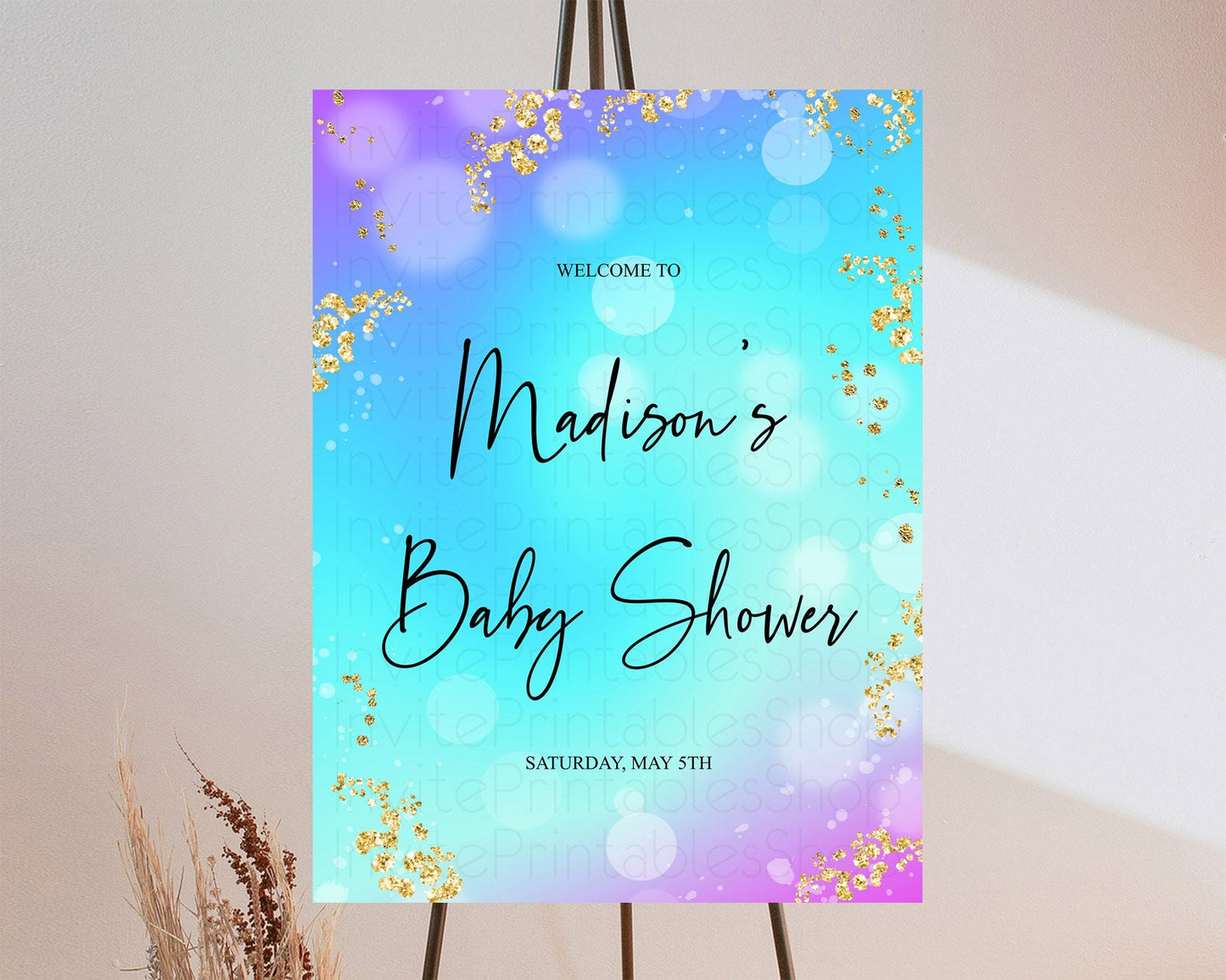 Mermaid Baby Shower Welcome Sign Mermaid Welcome Board Rainbow Fish Under The Sea Colorful Pastel Pool Party Mermaid Welcome Sign D10573