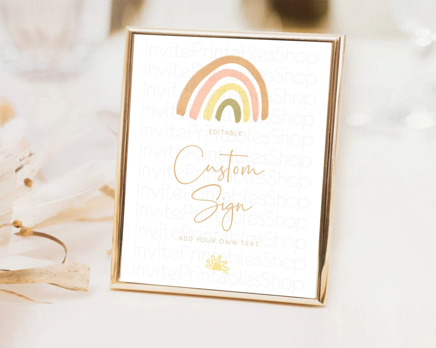 Pastel Rainbow Sign Rainbow Table Sign Decor Boho Colorful Rainbow Party Rainbow Baby Theme 1st Birthday Baptism Baby Shower Wedding D10684