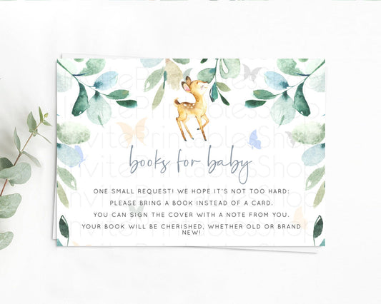 Editable Fawn Books For Baby Card Deer Book Insert Floral Deer Book Card Enc