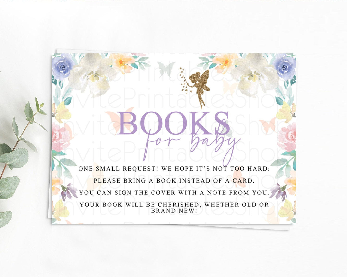 Fairy Books For Baby Card Fairy Book Insert Enchanted Garden Fairy Book Card Pastel Floral Butterfly Cards Secret Garden Book Poem D10761
