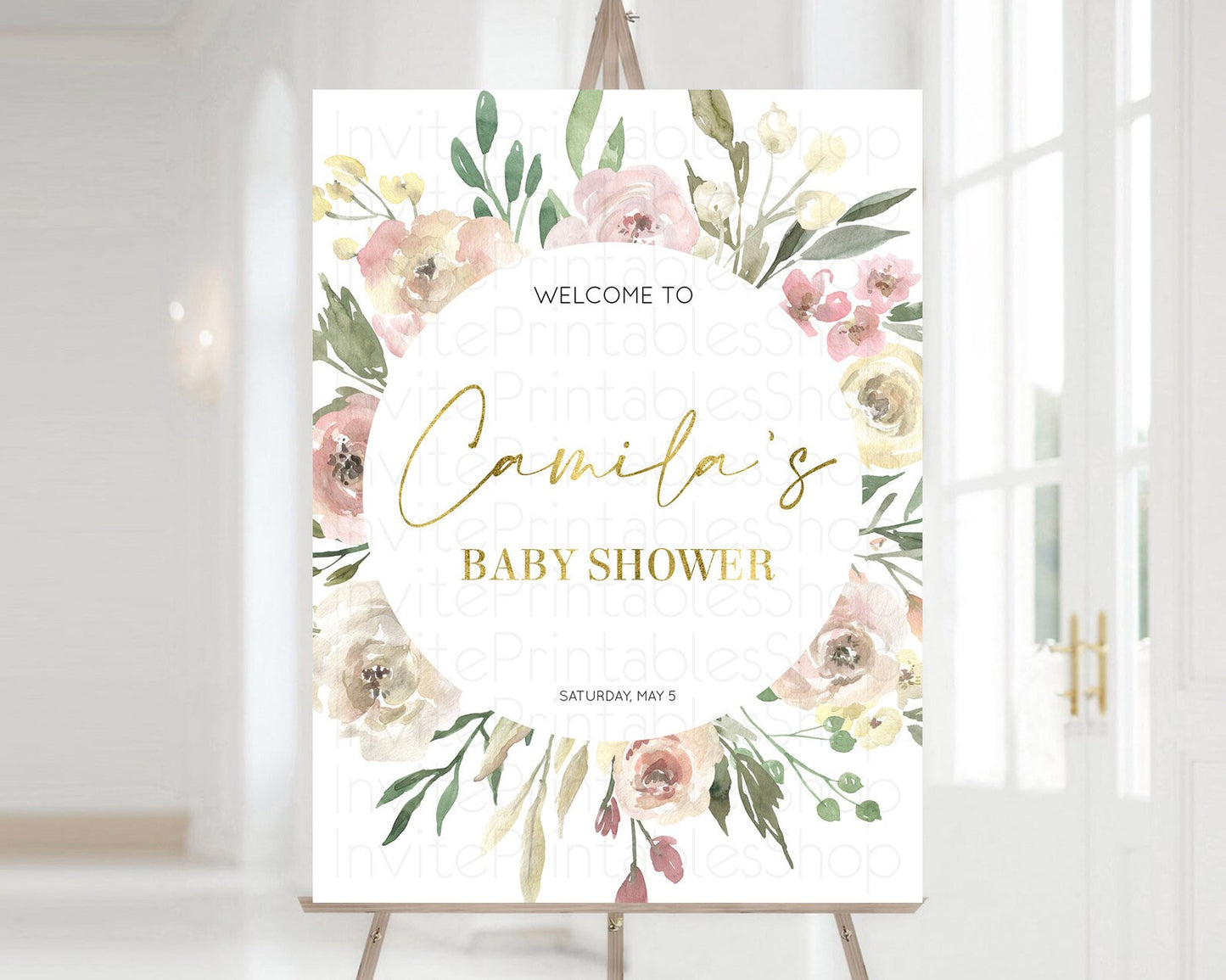 Secret Garden Baby Shower Welcome Sign Wildflower Welcome Board Pastel Flower Garden Welcome Poster Boho Wildflower Welcome Sign D10202