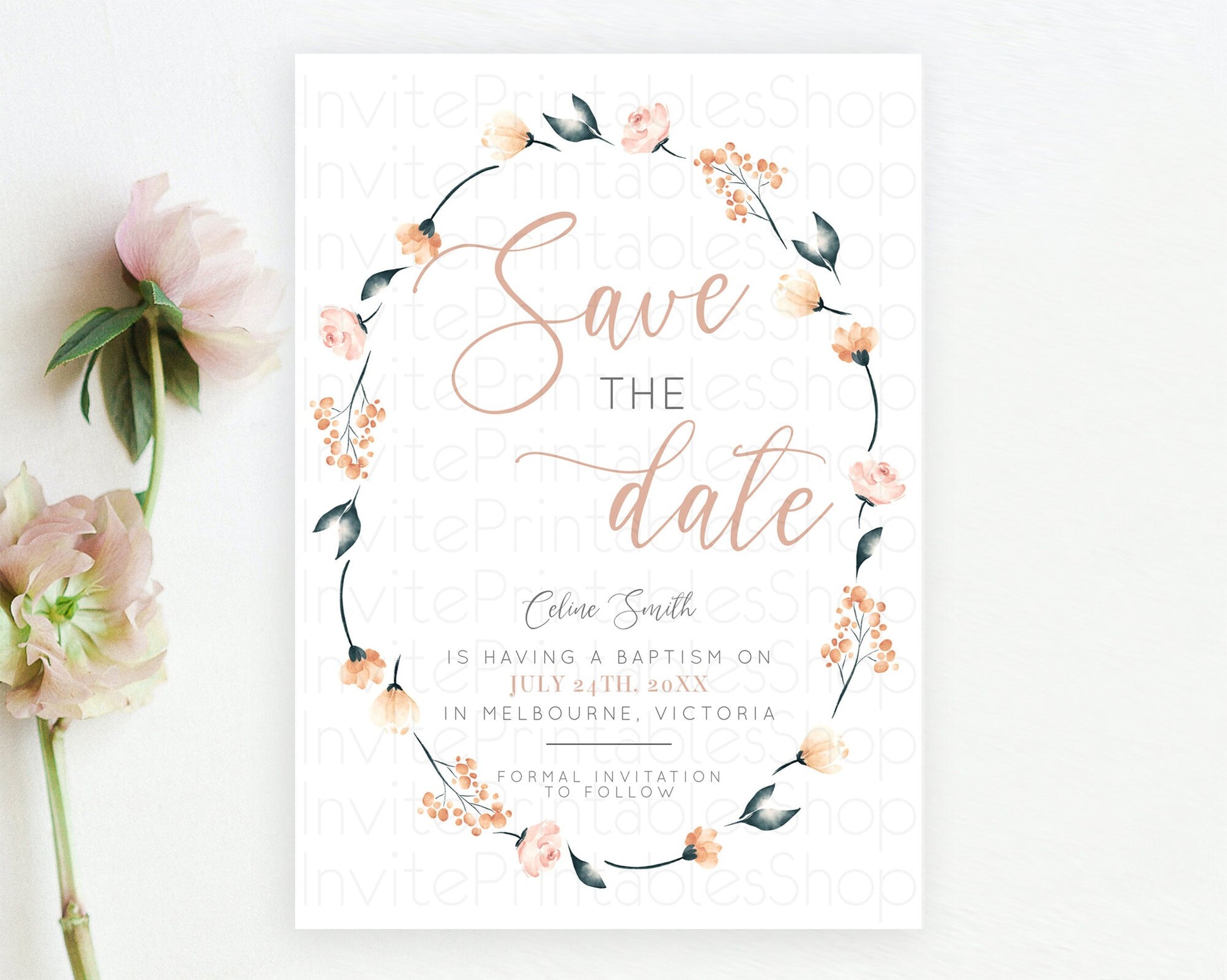 Editable Wildflower Save The Date Template Secret Garden Save The Date Paste