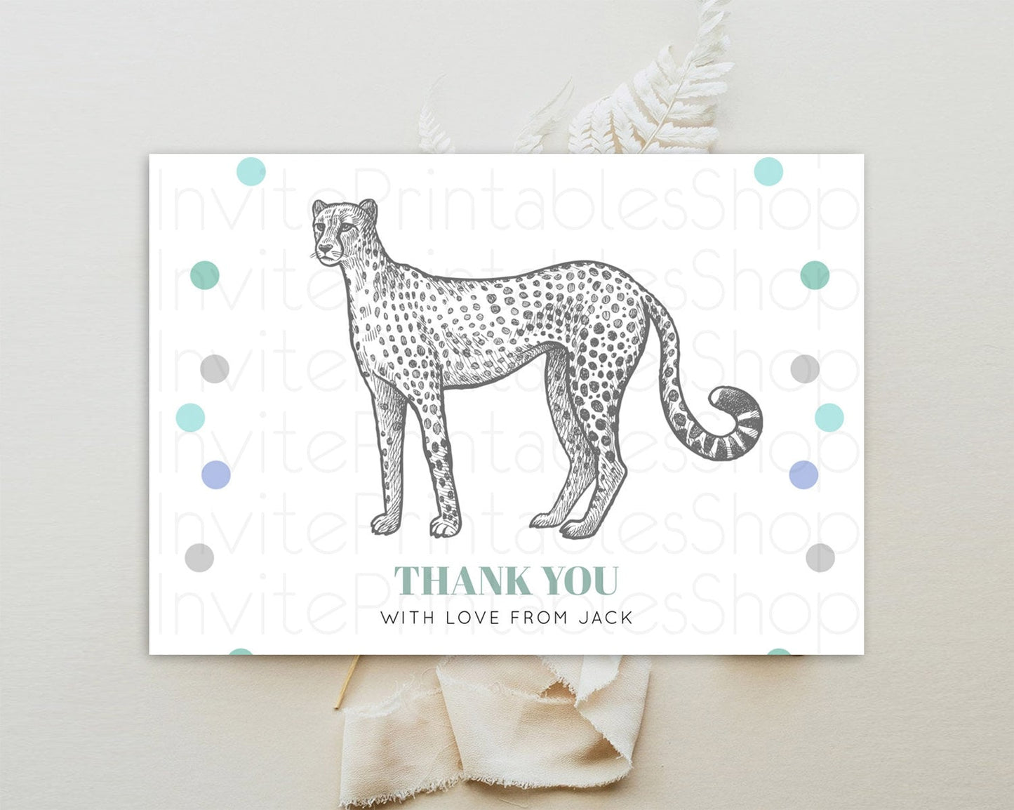 Cheetah Thank You Cheetah Thank You Card Cheetah Party Birthday Thank You Card Safari Card Template Cheetah Teacher Thank You Cards D10857