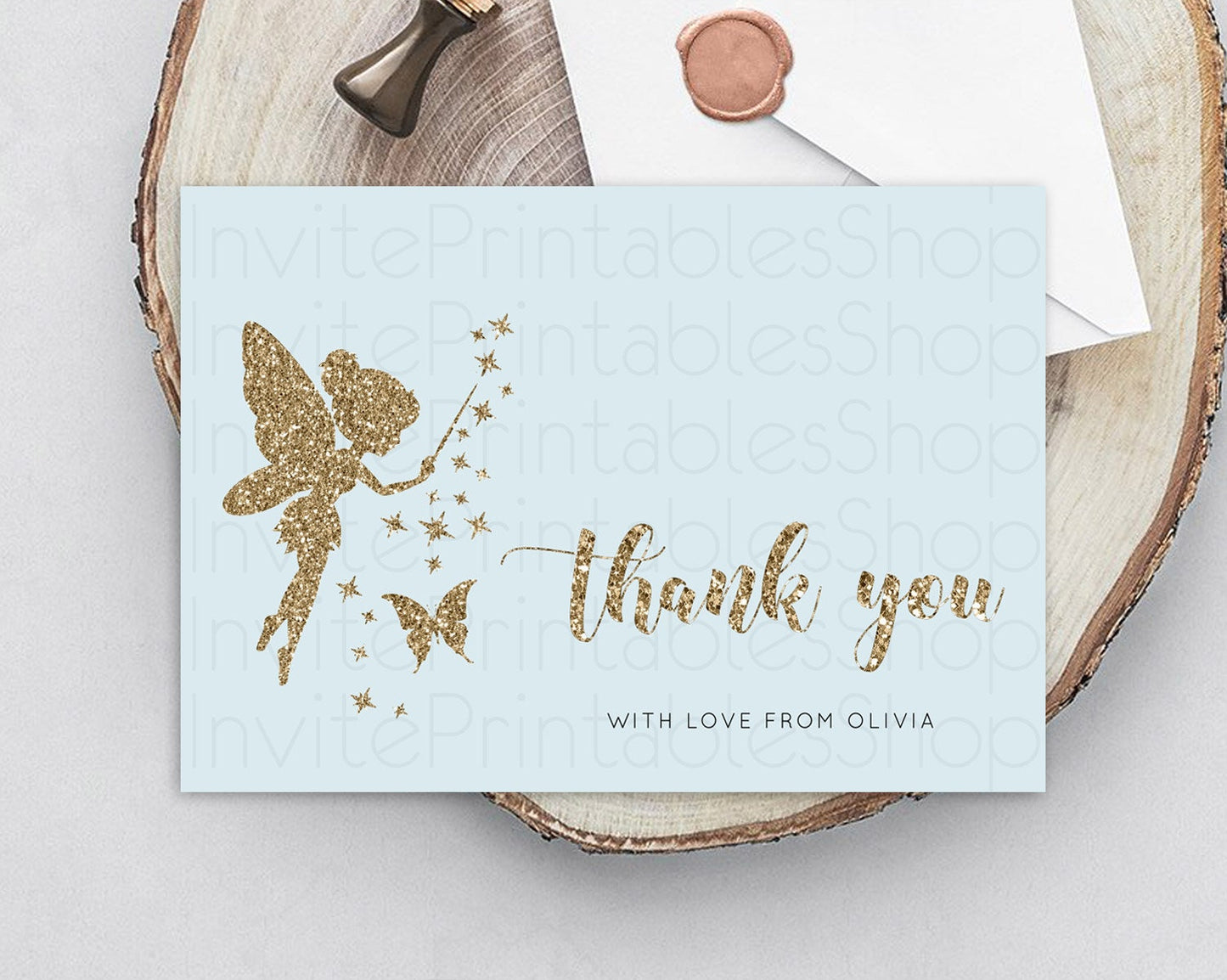 Fairy Thank You Fairy Thank You Card Enchanted Garden Pastel Butterfly Birthday Thank You Floral Secret Garden Teacher Thank You D10907