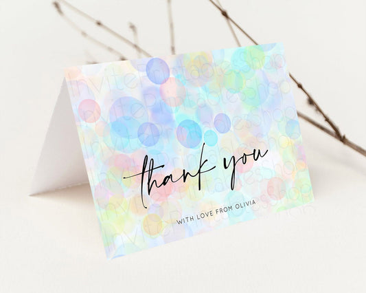 Editable Pastel Thank You Bubbles Thank You Card Bubble Bath Birthday Thank