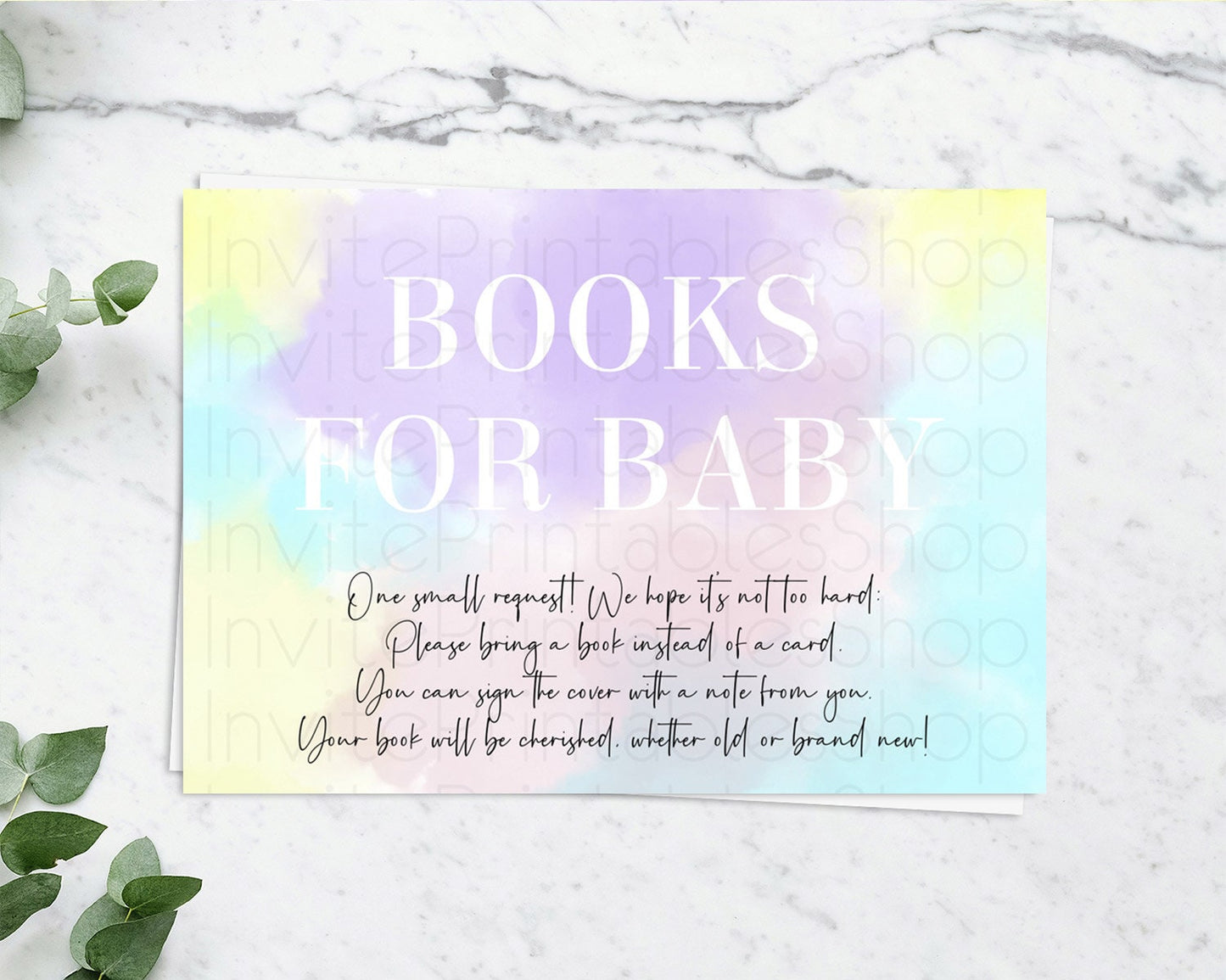 Pastel Books For Baby Card Pastel Rainbow Book Insert Colorful Ombre Watercolor Book Card Confetti Glitter Baby Book Poem Request D10617