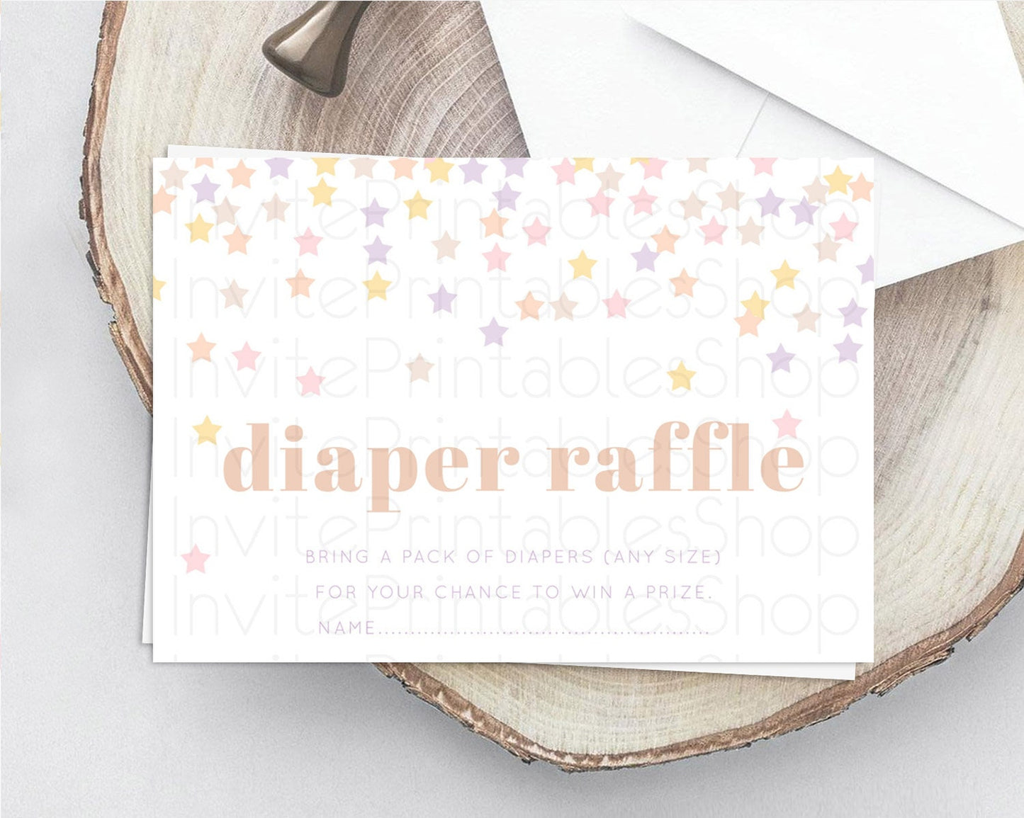 Editable Pastel Star Diaper Raffle Card Shooting Star Diaper Raffle Insert T