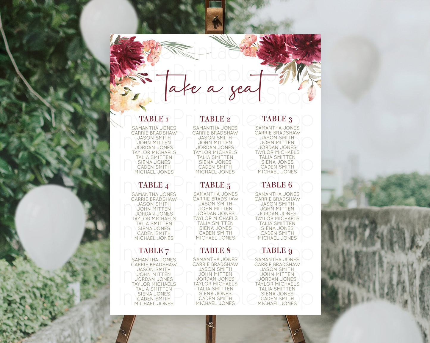 Secret Garden Seating Chart Wildflower Seating Chart Pastel Flowers Seating Chart Enchanted Garden Boho Floral Take A Seat Décor D10685