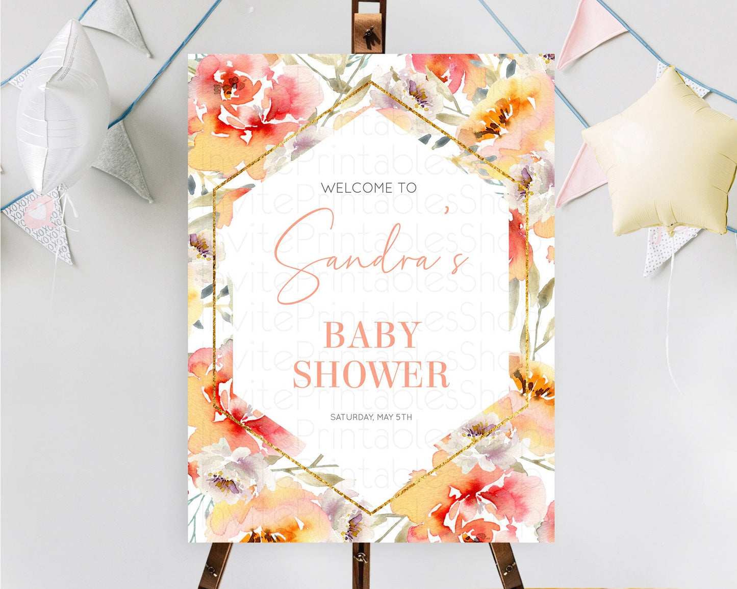 Secret Garden Baby Shower Welcome Sign Wildflower Welcome Board Pastel Flower Garden Welcome Poster Boho Wildflower Welcome Sign D10791