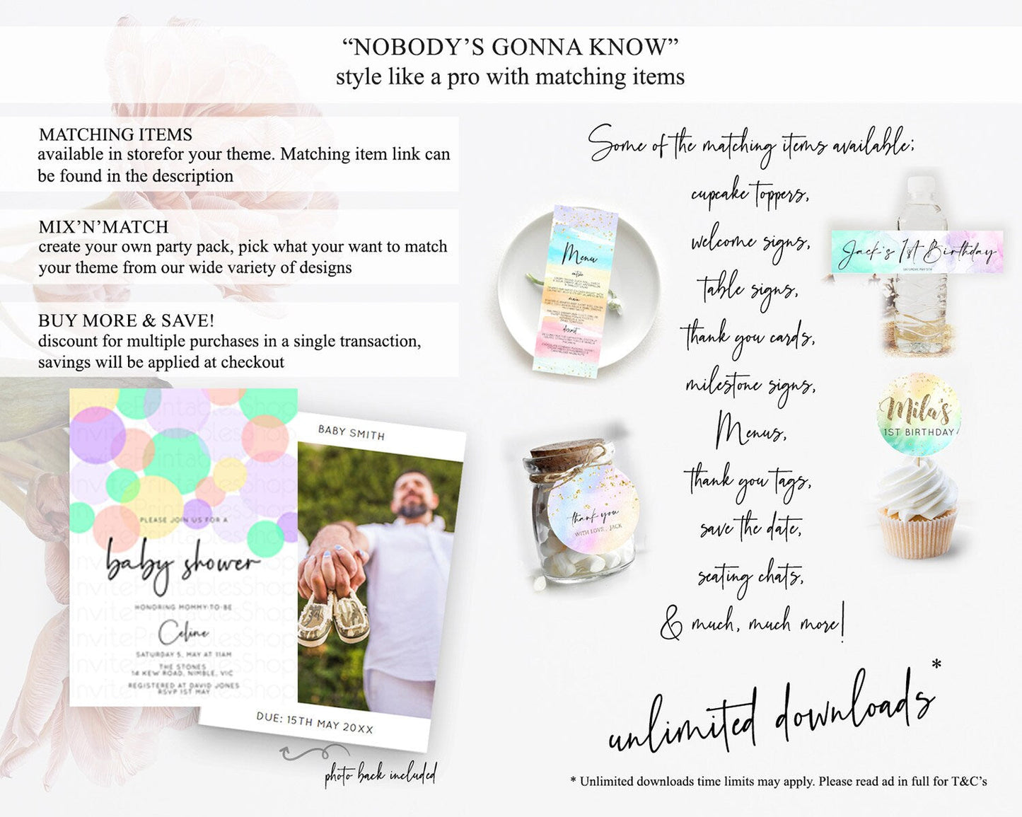 Pastel Rainbow Baby Shower Invitation Pastel Confetti Invitation Sprinkles Bubbles Invitation Colorful Rainbow Confetti Theme D10380