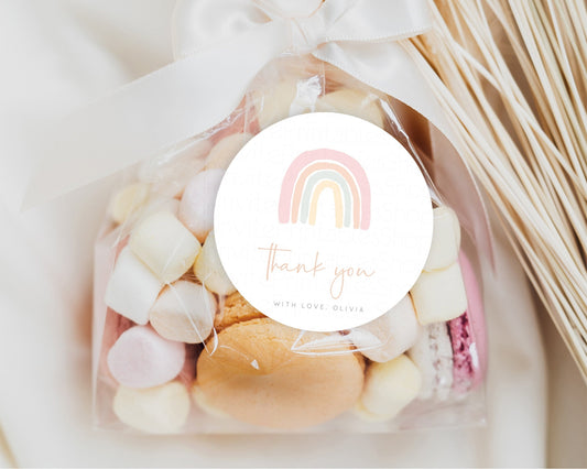 Pastel Rainbow Gift Tags Boho Rainbow Favor Tag Colorful Rainbow Bonbonniere Thank You Simple Rainbow Minimalist Birthday Baby Shower 14