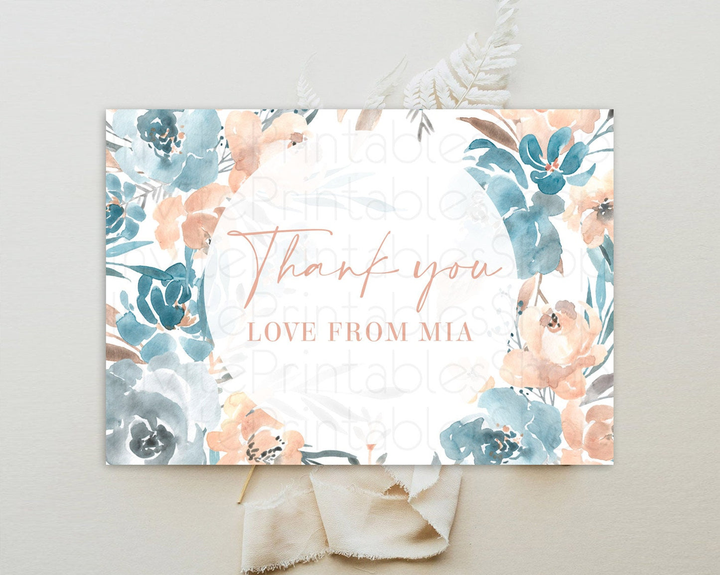 Secret Garden Thank You Wildflower Thank You Card Pastel Flower Garden Birthday Thank You Card Boho Floral Teacher Thank You Card D10190