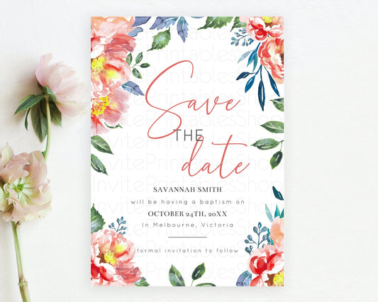 Wildflower Save The Date Template Secret Garden Save The Date Pastel Floral Garden Party Boho Flowers Birthday Baby Shower Wedding D10751