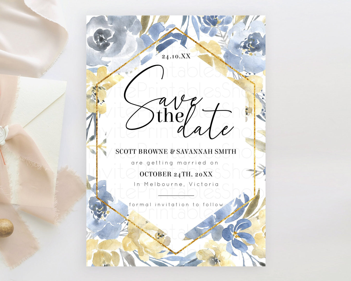 Wildflower Save The Date Template Secret Garden Save The Date Pastel Floral Garden Party Boho Flowers Birthday Baby Shower Wedding D10782