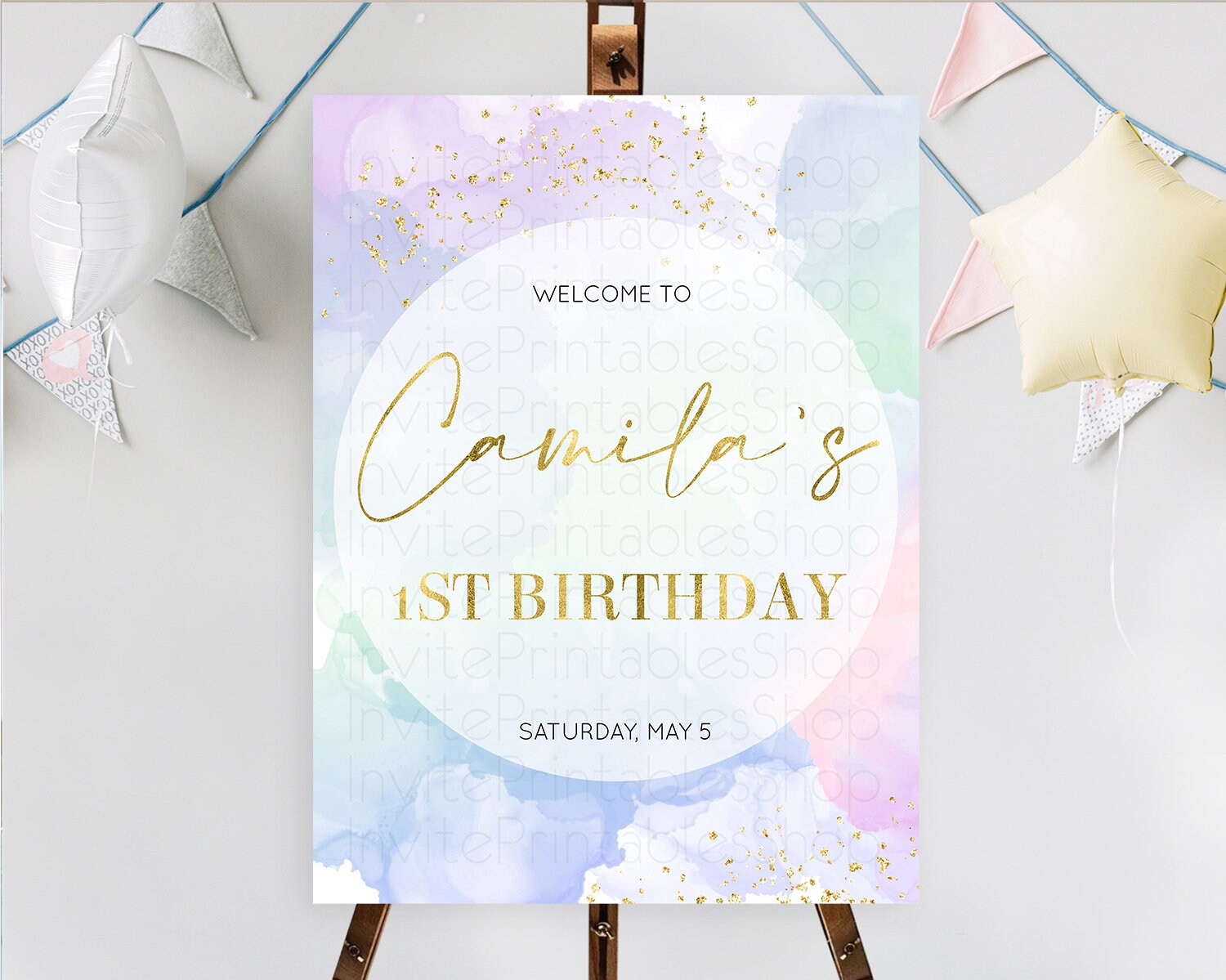 Editable Pastel Welcome Sign Pastel Rainbow Welcome Sign Colorful Rainbow Co