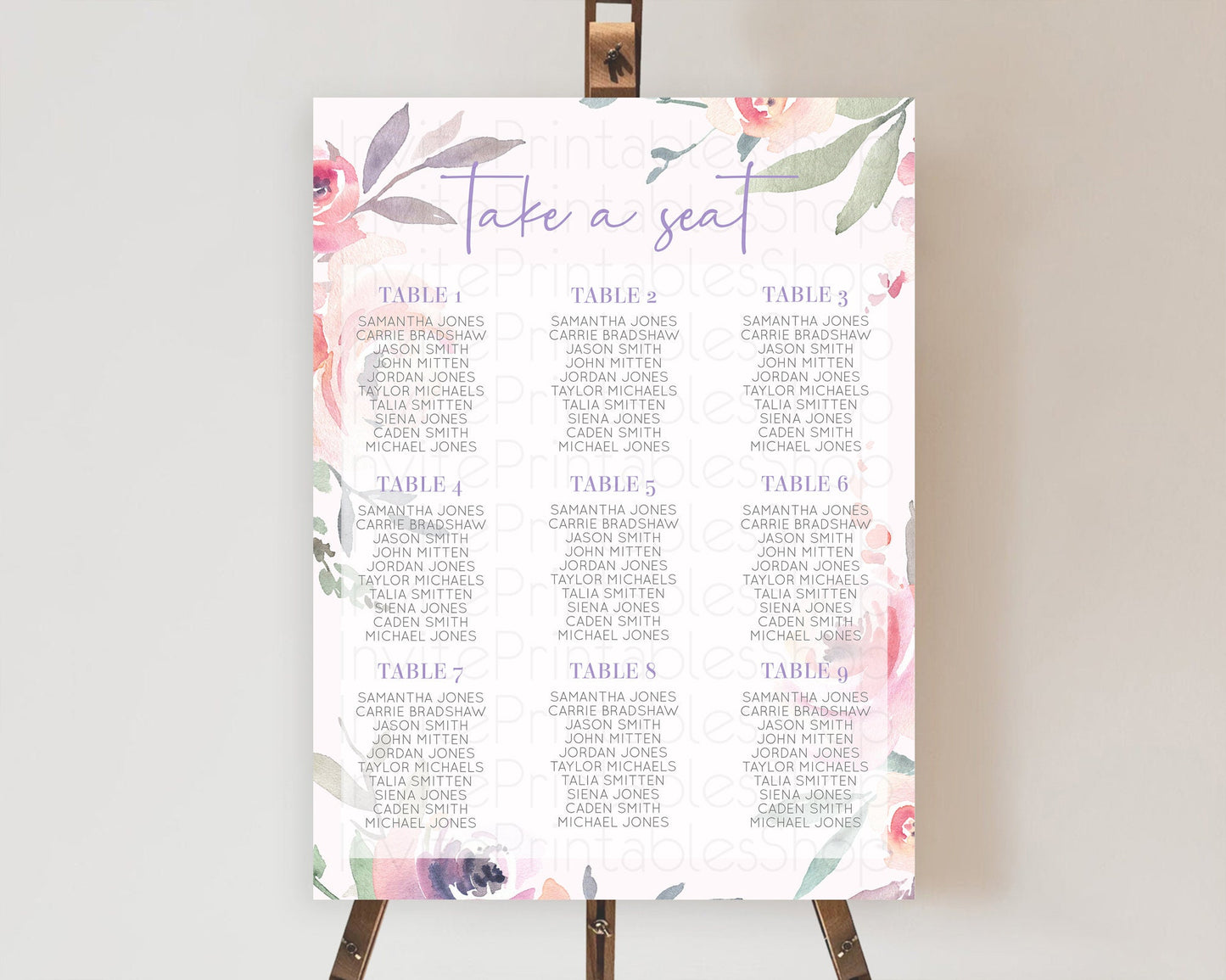 Secret Garden Seating Chart Wildflower Seating Chart Pastel Flowers Seating Chart Enchanted Garden Boho Floral Take A Seat Décor D10198