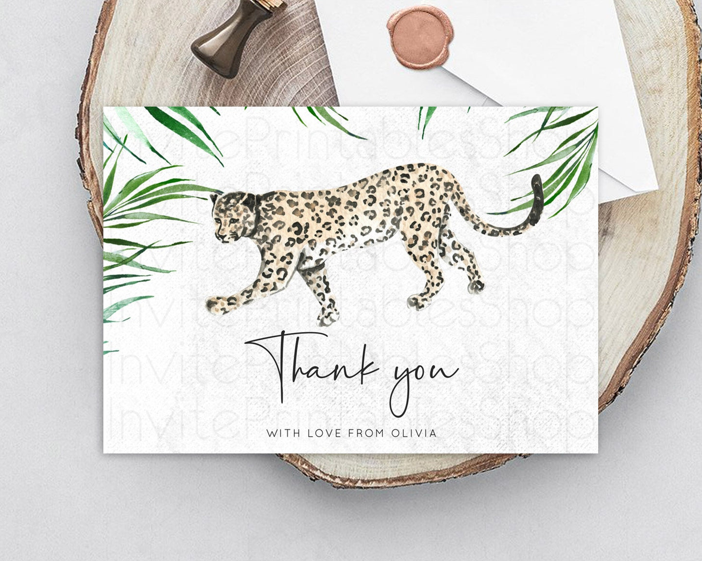 Cheetah Thank You Cheetah Thank You Card Cheetah Party Birthday Thank You Card Safari Card Template Cheetah Teacher Thank You Cards D10382