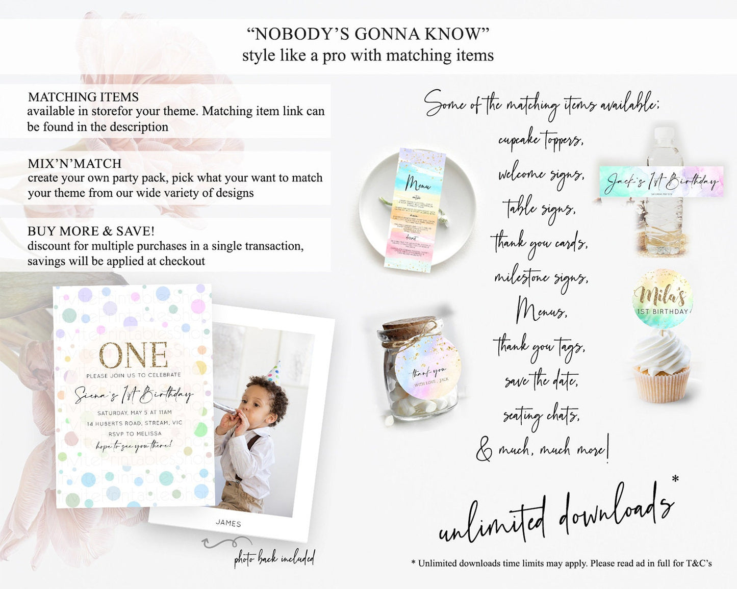 Pastel Birthday Invitation Pastel Confetti Birthday Invitation Bubbles Invitation Colorful Rainbow Confetti 2nd 1st First Birthday D10135