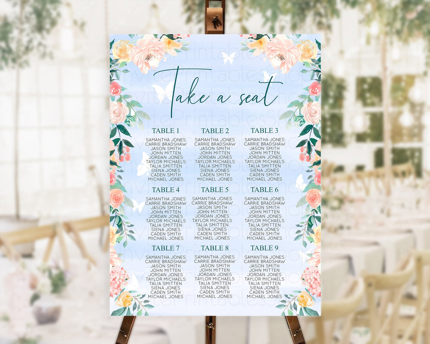 Secret Garden Seating Chart Wildflower Seating Chart Pastel Flowers Seating Chart Enchanted Garden Boho Floral Take A Seat Décor D10337