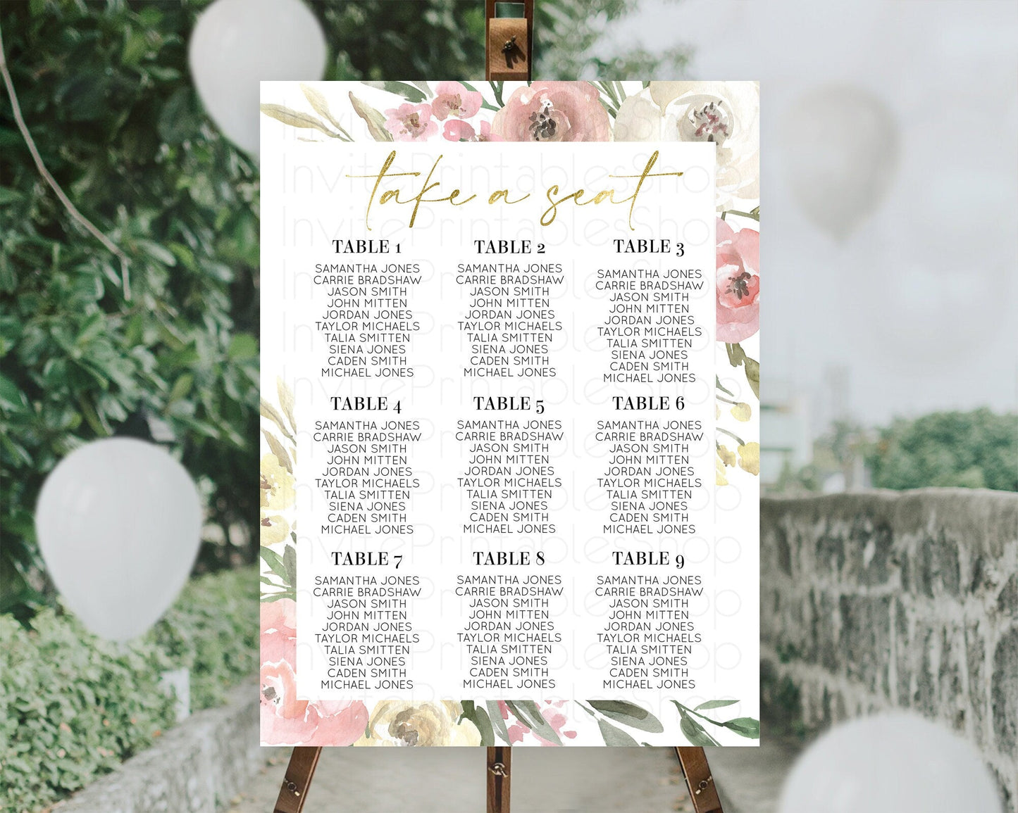 Secret Garden Seating Chart Wildflower Seating Chart Pastel Flowers Seating Chart Enchanted Garden Boho Floral Take A Seat Decor D10202