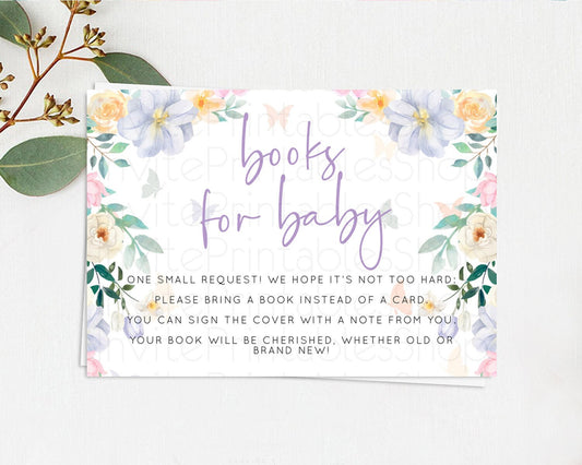 Editable Secret Garden Books For Baby Card Boho Wildflower Book Insert Paste