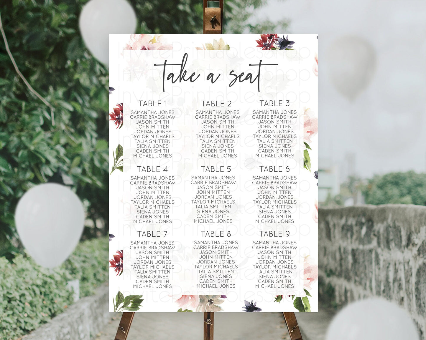 Secret Garden Seating Chart Wildflower Seating Chart Pastel Flowers Seating Chart Enchanted Garden Boho Floral Take A Seat Décor D10538