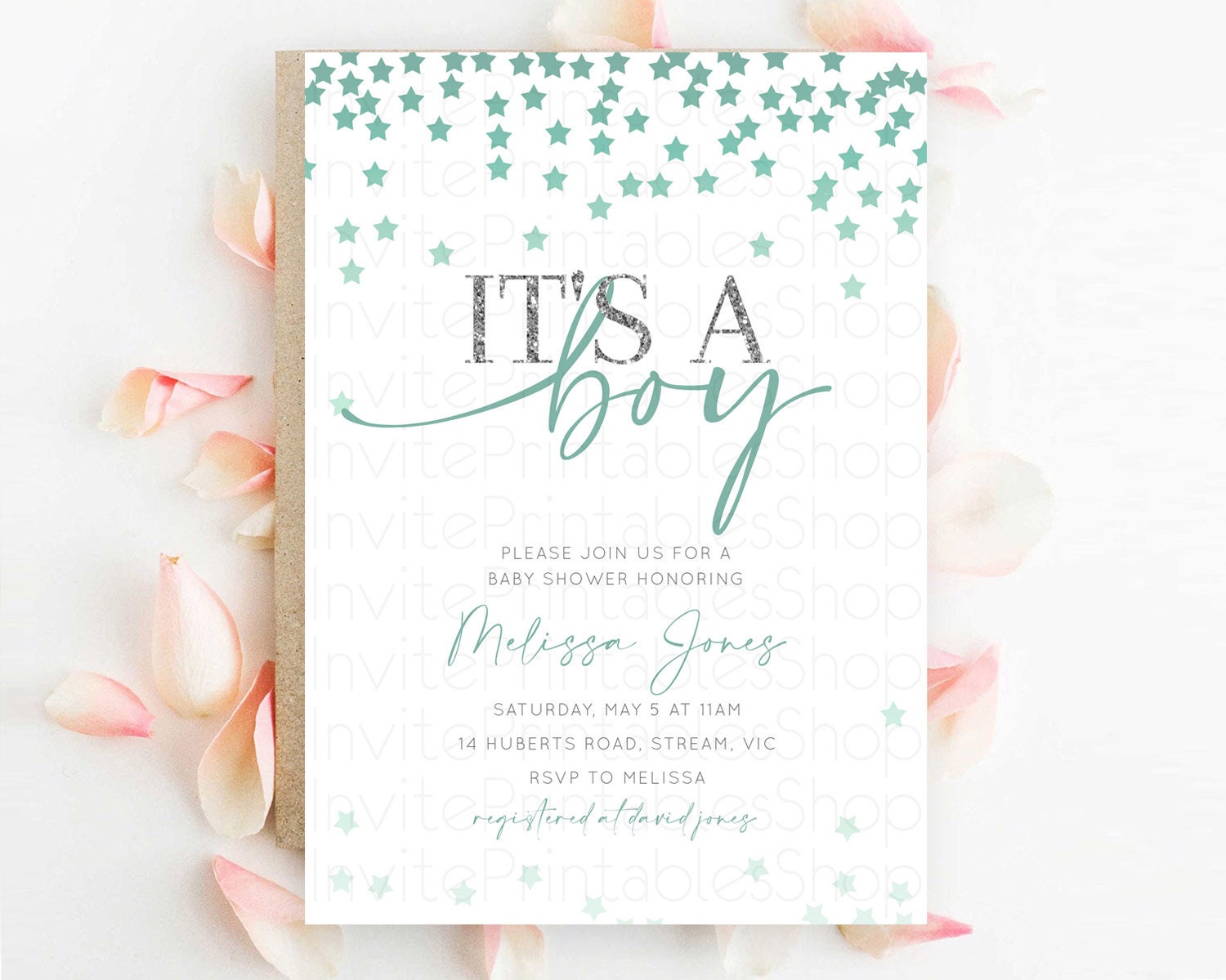 Editable Twinkle Star Baby Shower Invitation Pastel Twinkle Star Invitation
