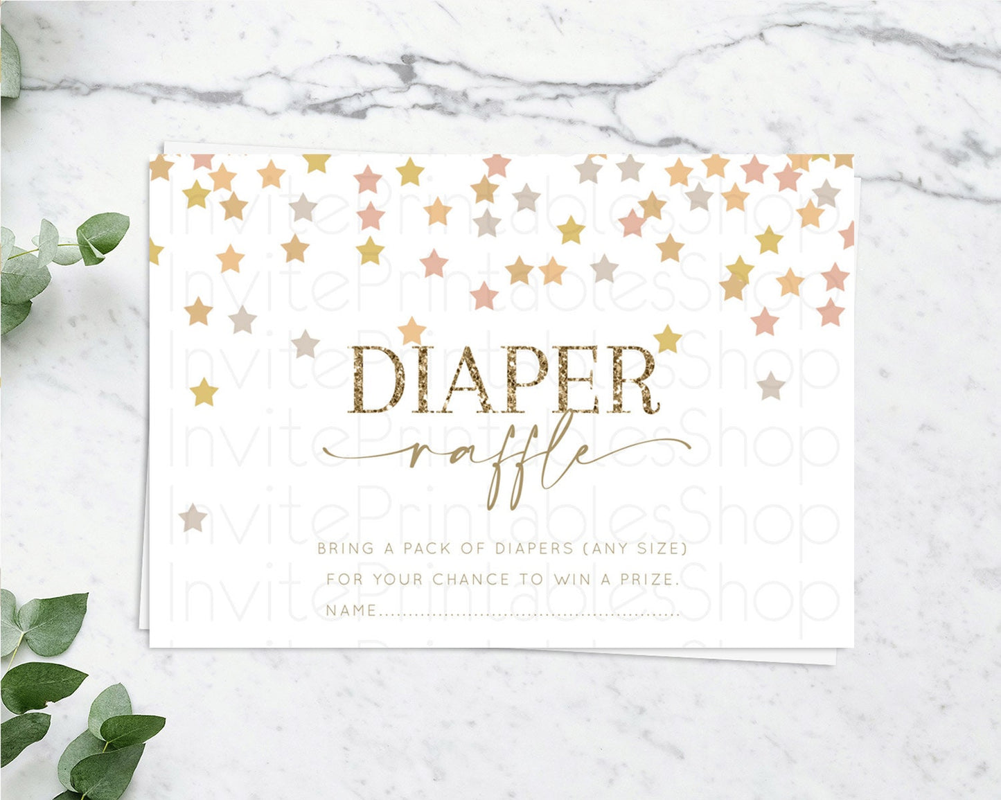 Pastel Star Diaper Raffle Card Shooting Star Diaper Raffle Insert Twinkle Little Star Diaper Ticket Rainbow Confetti Raffle Game D10342