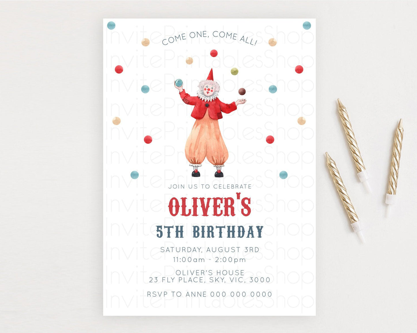 Circus Birthday Invitation Carnival Birthday Invitation Clown Invite Circus Lion Invite Circus Tent Invite Circus Elephant Invite D10502