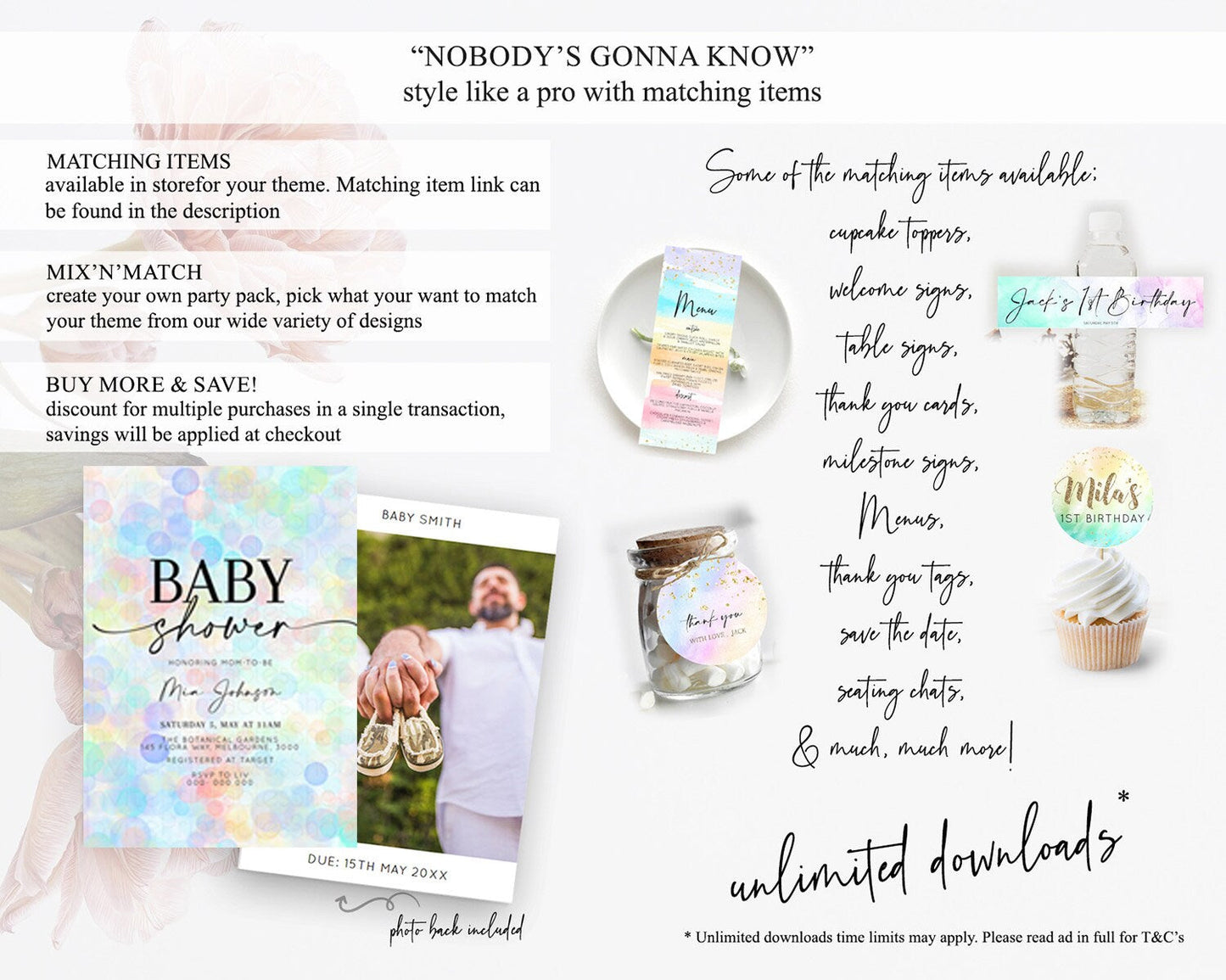Pastel Confetti Baby Shower Invitation Bath Bomb Baby Shower Invitation Pastel Bubbles Invitation Colorful Watercolour Invitation D10446