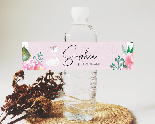 Editable Swan Water Label Template Swan Princess Ballet Party Decor Enchante