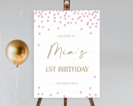 Editable Star Welcome Board Pastel Stars Welcome Sign Shooting Star Rainbow