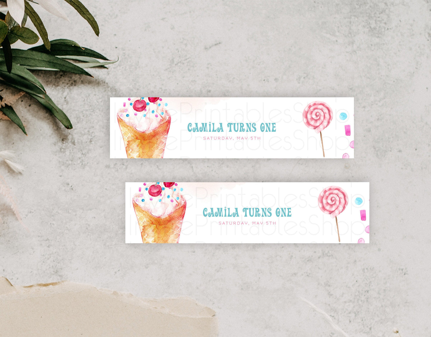 Ice Cream Water Label Template Sweet One Water Label Heres The Scoop Party Decor Pastel Candy Theme 1st Birthday Baptism Baby Shower D10554