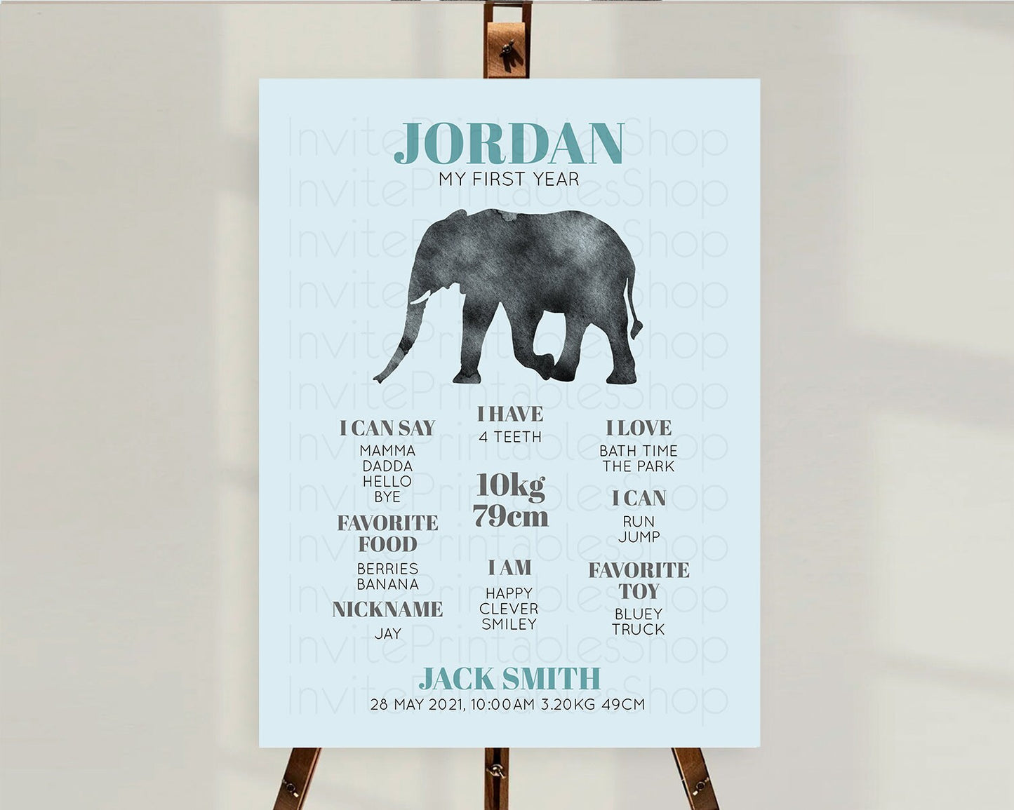 Elephant First Birthday Milestone Board Elephant Milestone Poster One Wild Year Safari Adventure Elephant Zoo Birthday Welcome Sign D10802