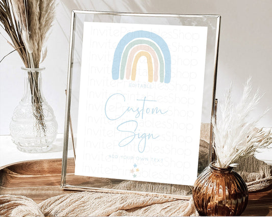 Editable Pastel Rainbow Sign Rainbow Table Sign Decor Boho Colorful Rainbow