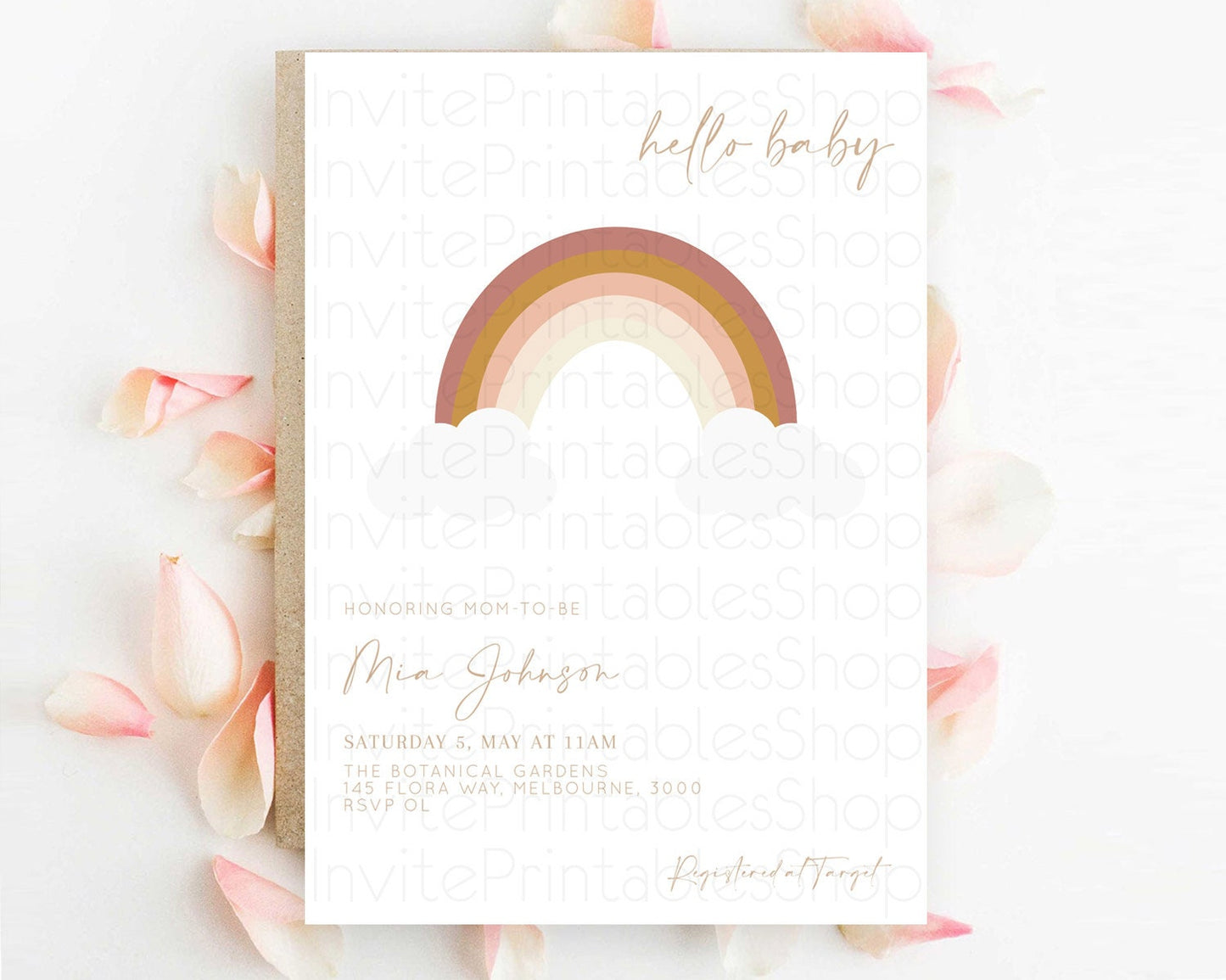 Pastel Rainbow Baby Shower Invitation Pastel Rainbow Invitation Rainbow Baby Invitation Pastel Invitation Boho Rainbow Invitation D10122