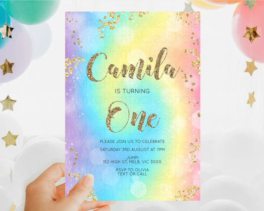 Editable Tie Dye Invitation Rainbow Birthday Invitation Pastel Invitation Co