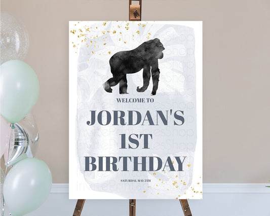 Editable Gorilla Welcome Sign Gorilla Welcome Board Gorilla Party Welcome Po
