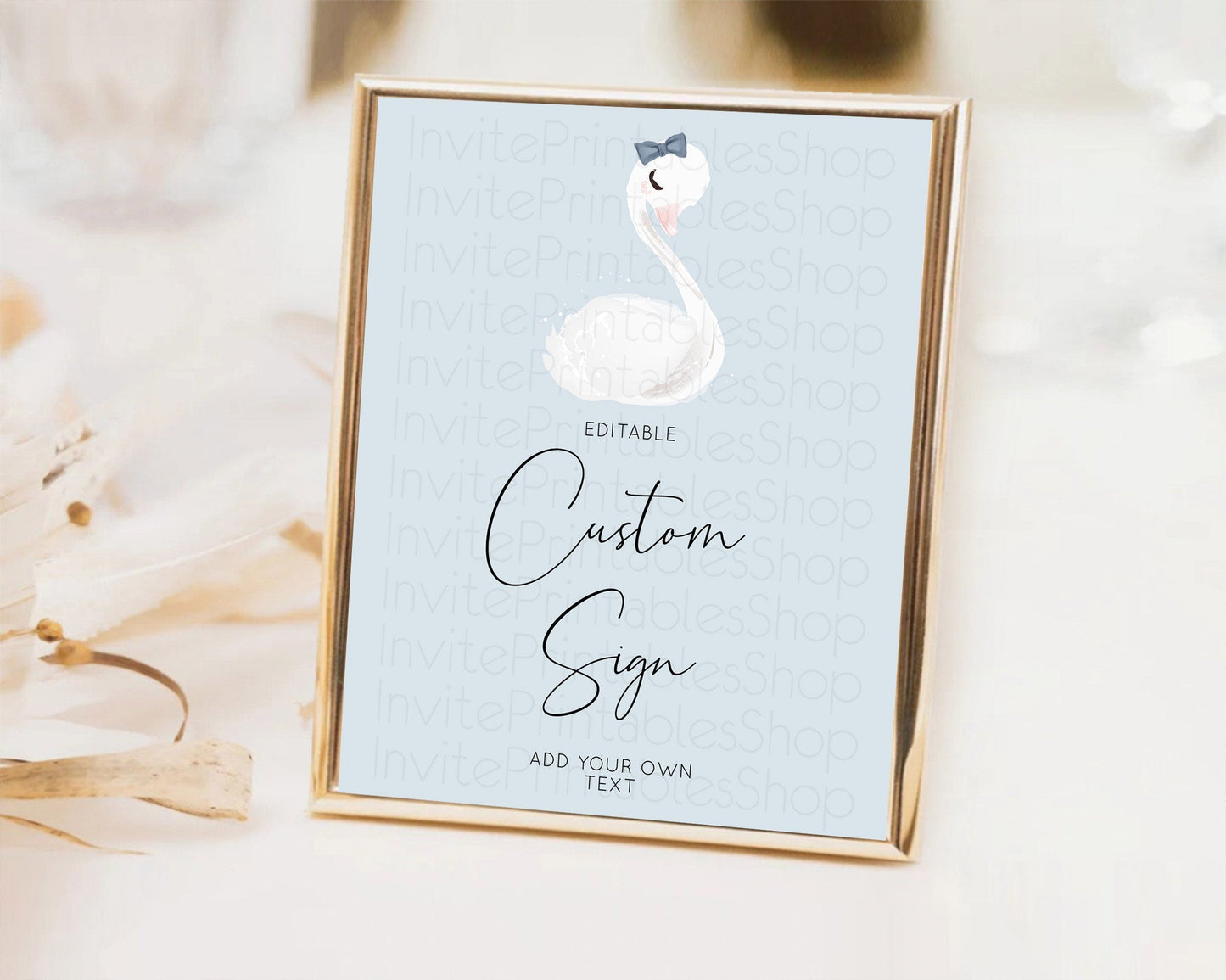 Swan Table Sign Decor Swan Princess Ballet Party Enchanted Swan Lake Secret Garden Pastel Floral 1st Birthday Baptism Baby Shower D10760