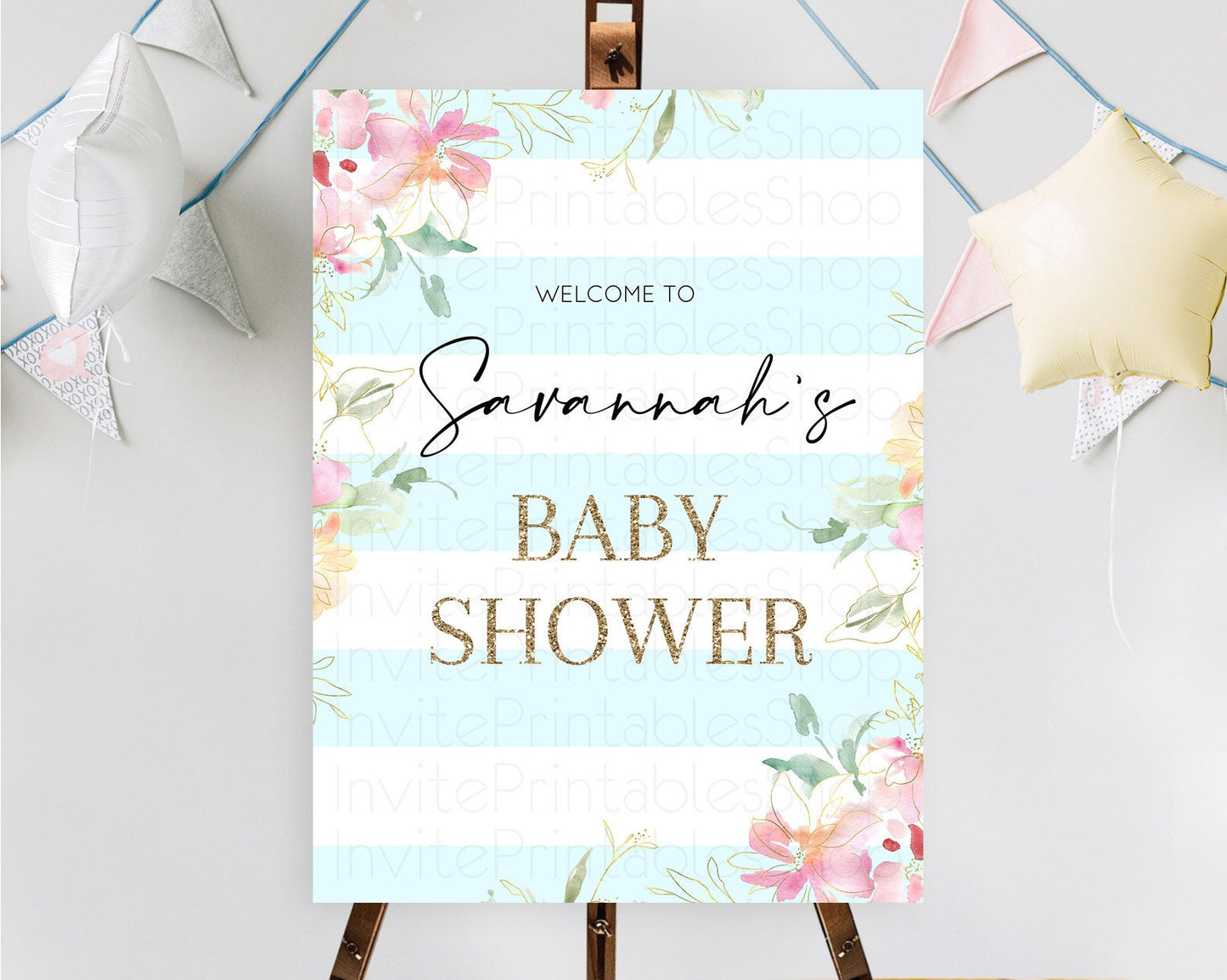 Secret Garden Baby Shower Welcome Sign Wildflower Welcome Board Pastel Flower Garden Welcome Poster Boho Wildflower Welcome Sign D10304