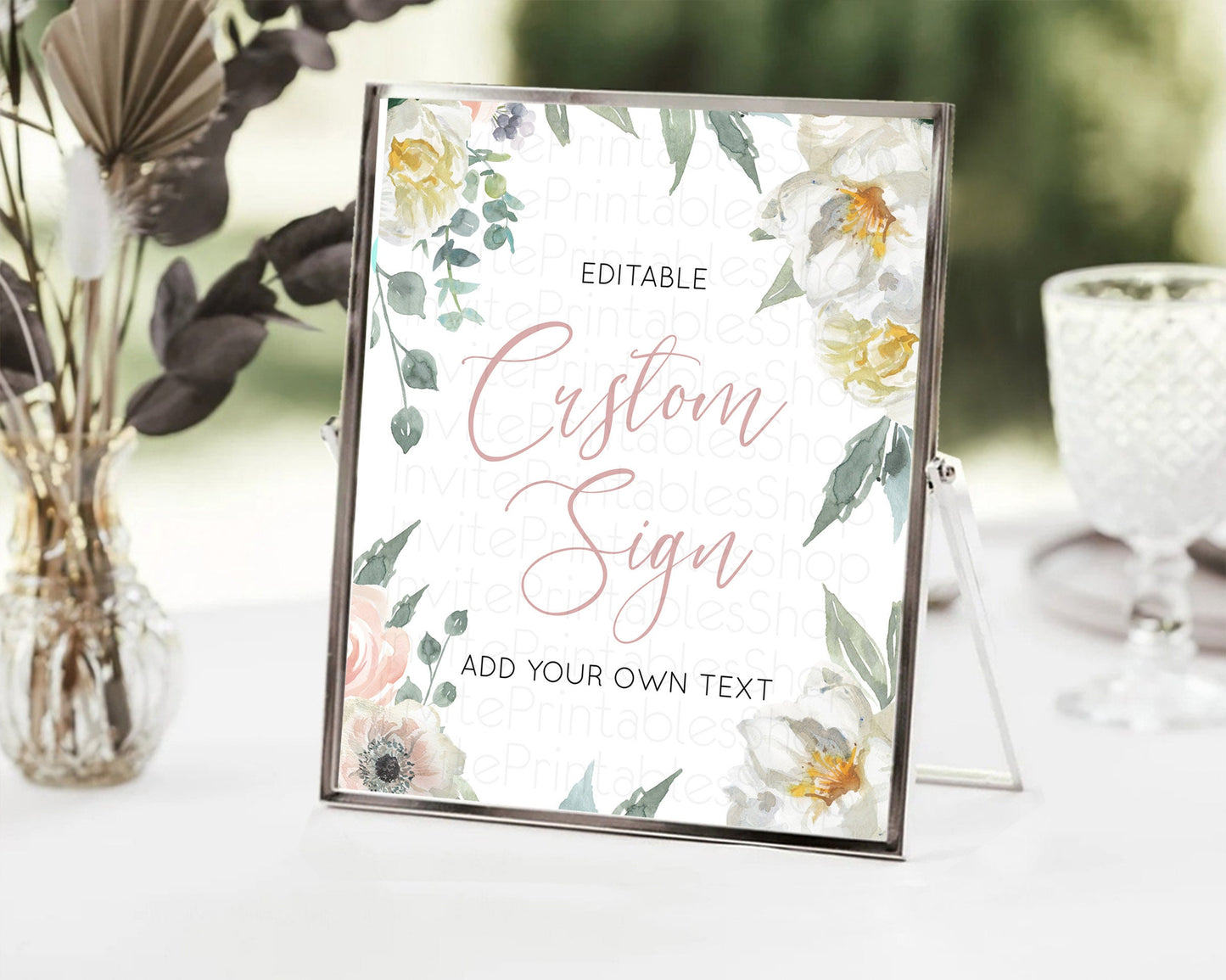 Wildflower Floral Table Sign Decor Secret Garden Sign Template Pastel Floral Garden Party Boho Flowers Birthday Baby Shower Wedding D10121