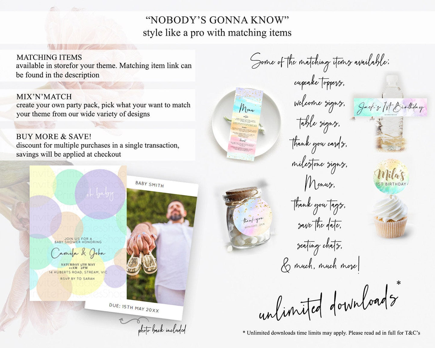 Pastel Rainbow Baby Shower Invitation Pastel Confetti Invitation Sprinkles Bubbles Invitation Colorful Rainbow Confetti Theme D10414