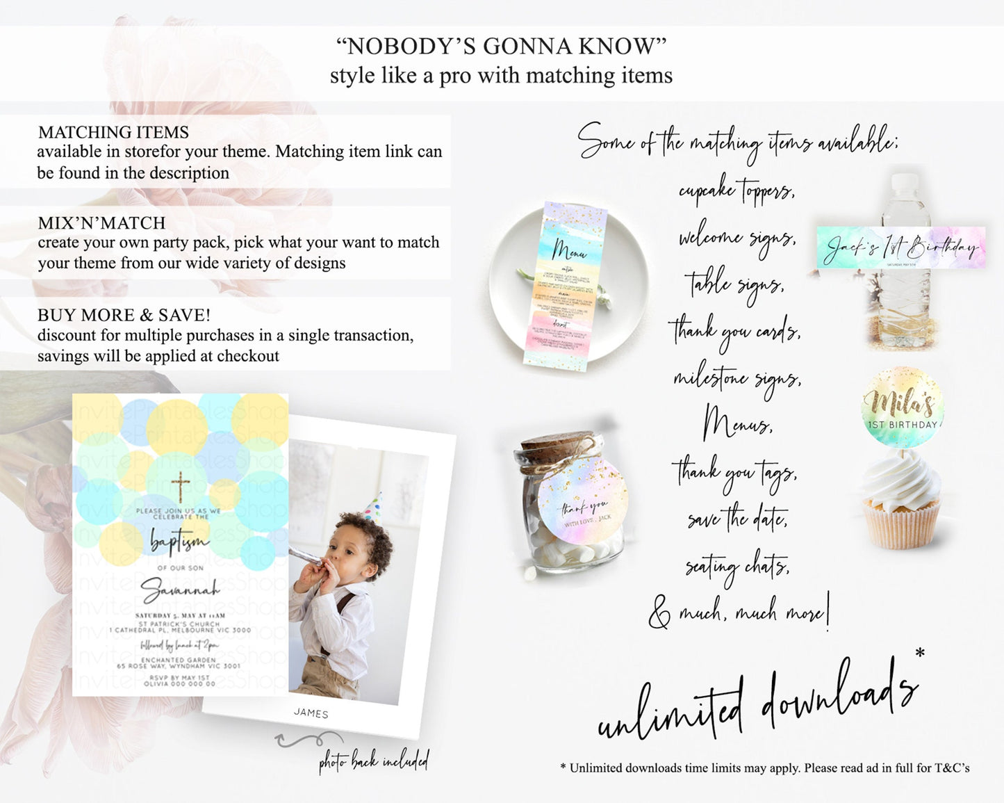 Pastel Baptism Invitation Pastel Confetti Baptism 1st Birthday Invitation Colorful Rainbow Confetti Bubbles Christening Invitation 100206