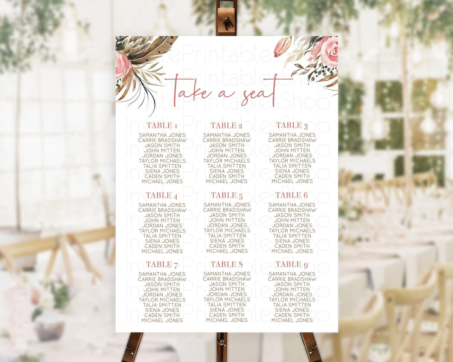 Secret Garden Seating Chart Wildflower Seating Chart Pastel Flowers Seating Chart Enchanted Garden Boho Floral Take A Seat Decor D10686
