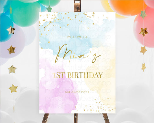 Editable Pastel Welcome Sign Pastel Rainbow Welcome Sign Colorful Rainbow Co