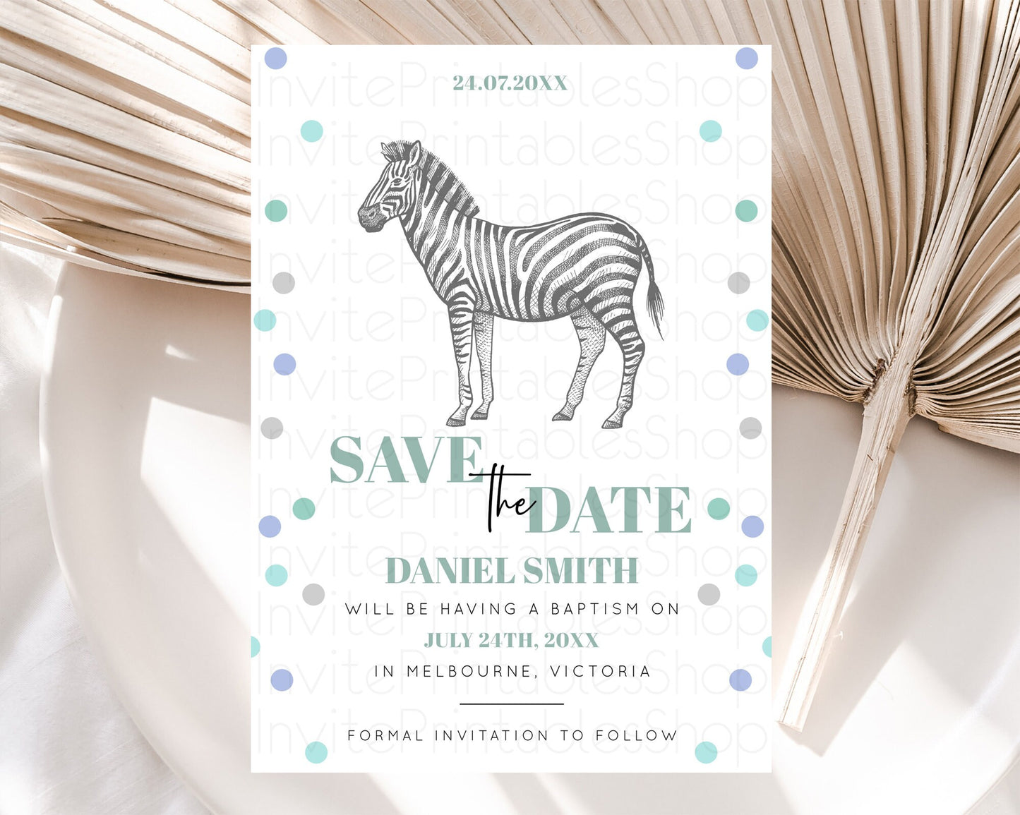 Zebra Save The Date Template Zebra Party Save The Date Safari Adventure Zebra Minimal Theme For 1st Birthday Baptism Baby Shower D10856